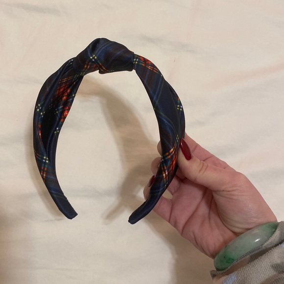 Plaid/Satin Headband with Top Knot | NWOT - Picture 1 of 2